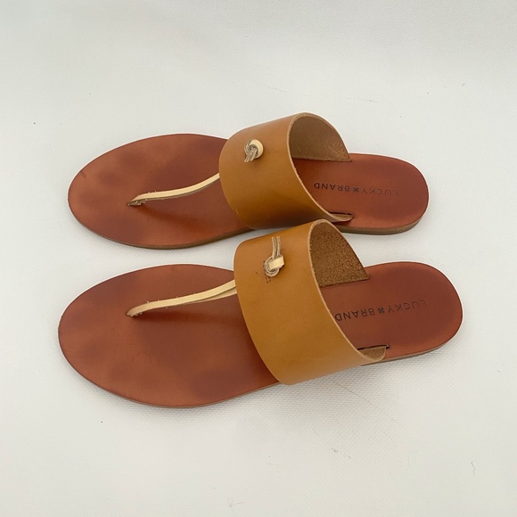 Lucky Brand T-Strap Flip Flop Knotted Sandal Size 10 - Picture 2 of 5